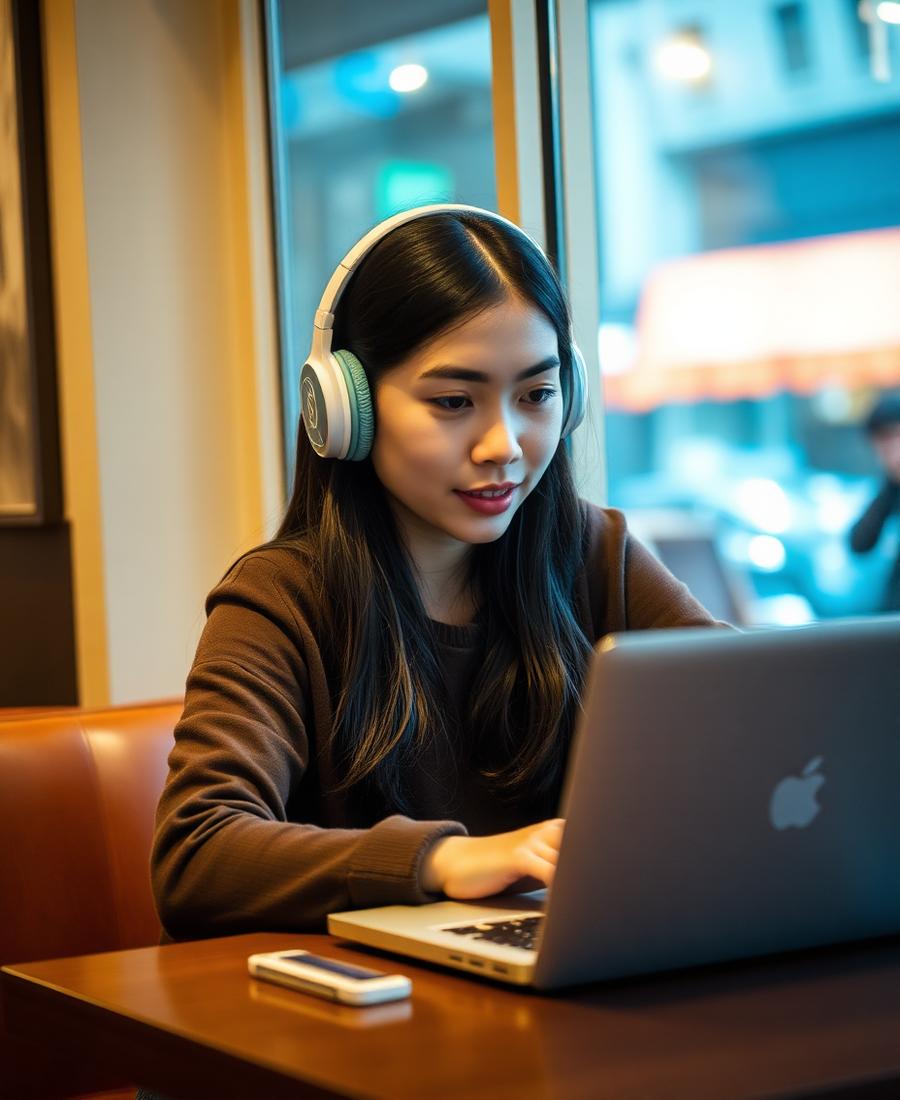 Student on a study call